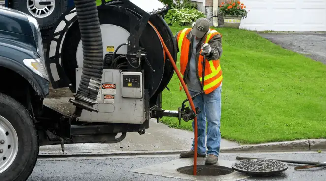 Technician using specialized drainage equipment for sewer line cleaning and foundation protection in Knoxville, TN
